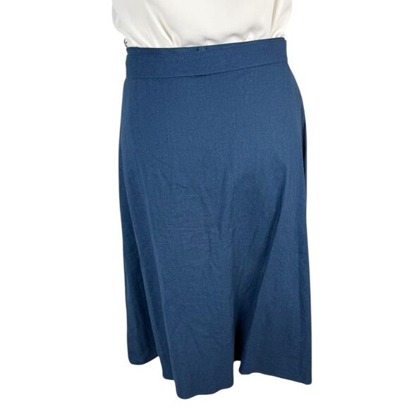 Band Of Gypsies Blue Button Down Grannycore Cottagecore Prairie Midi Skirt - Picture 3 of 7